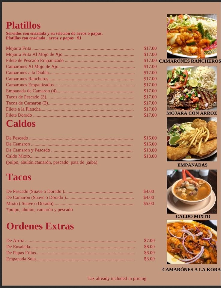 Small plates and seafood specials served hot.